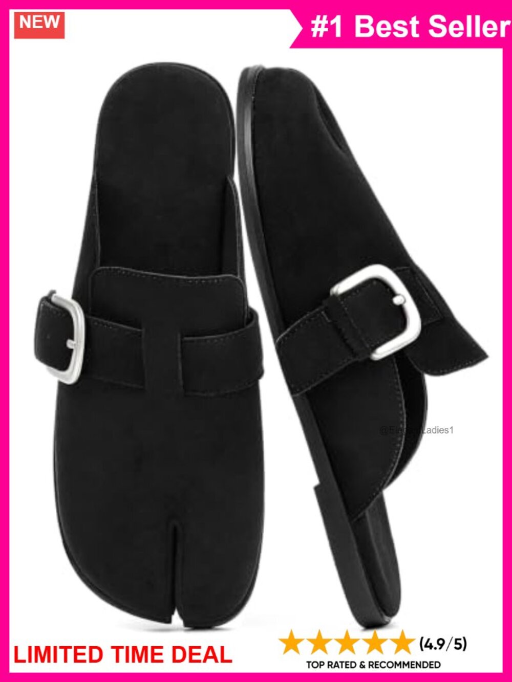 Faux Suede Split Toe Mules Comfort Slip On Japanese Tabi Clogs for Women